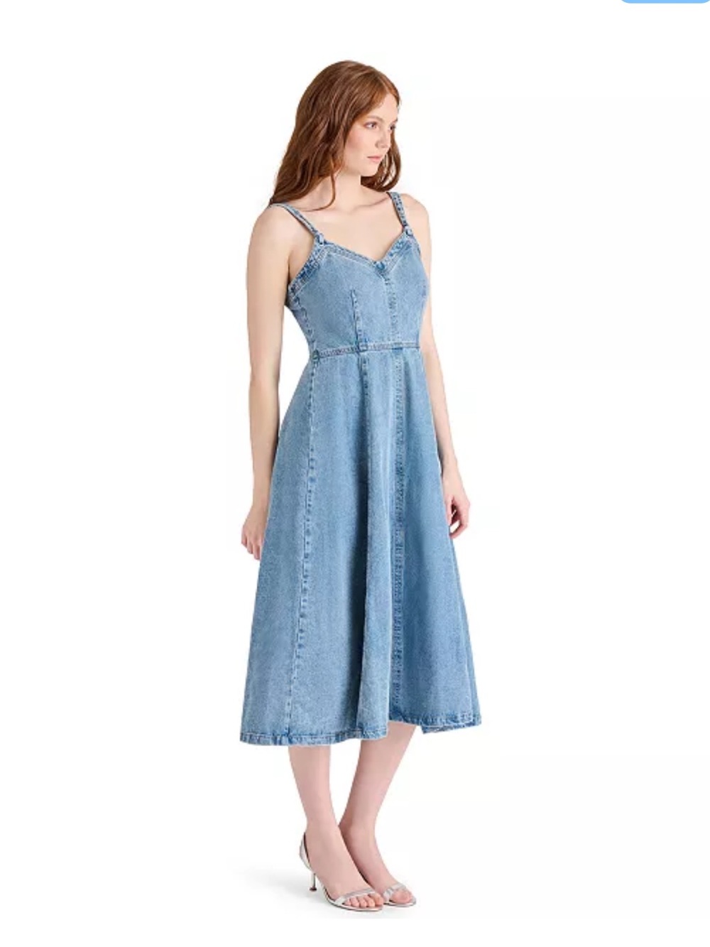 STEVE MADDEN Forever Blue Women's Harley Cotton Smocked-Back Dress - Picture 3 of 12